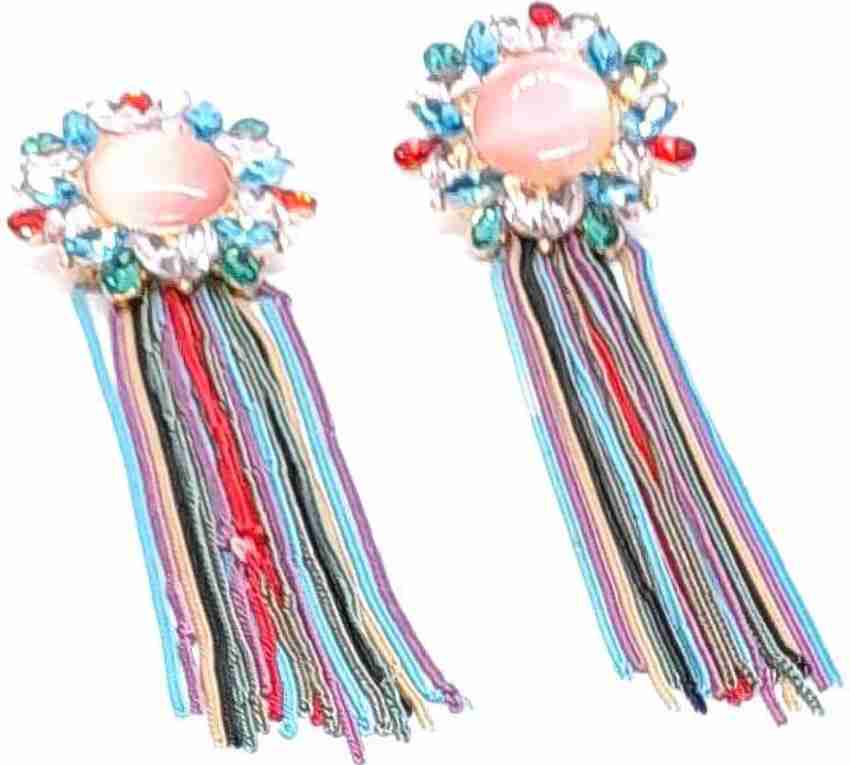 NA-KD Big Rhinestone Drop Earrings in Pink