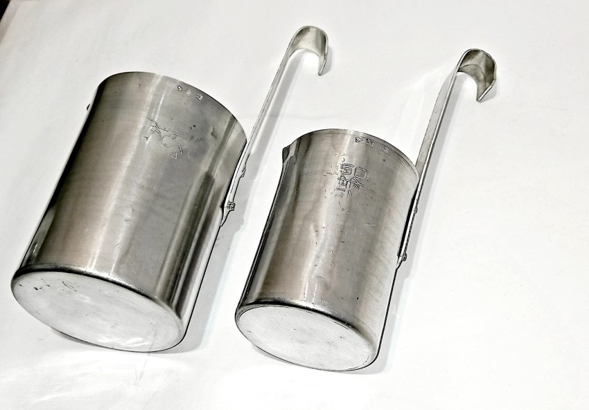 Silver tech Set of milk/oil Measuring wth Vertical Handles. Setof5