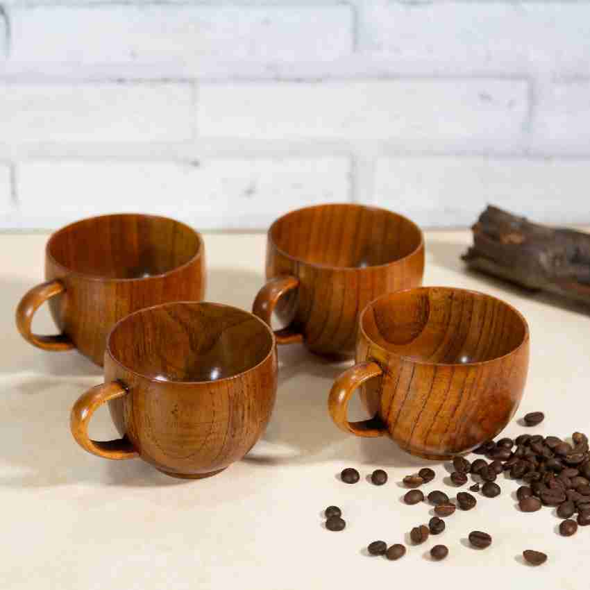 KLEO Pack of 2 Wooden Wooden Tea & Coffee Cups Mugs Set of 2 - 200