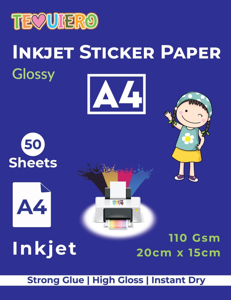 Yasen Transparent Vinyl Sticker Paper Waterproof A4 Size (20