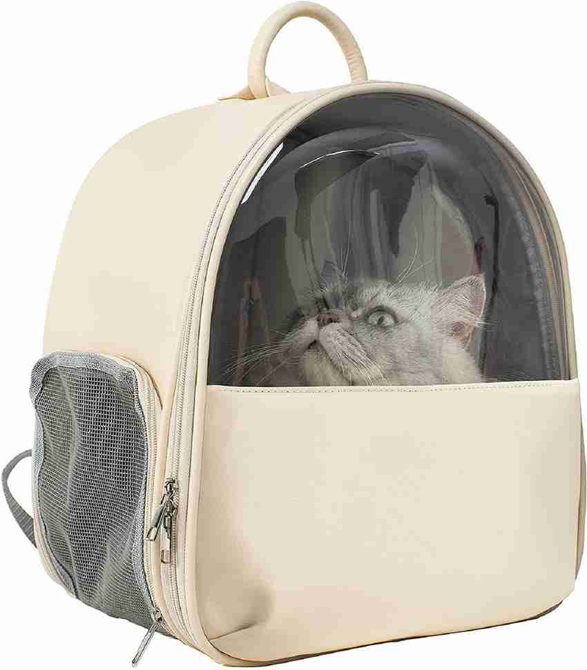Emily Pets Pet Carrier Backpack PU Leather Fashion Cat Bag Simple