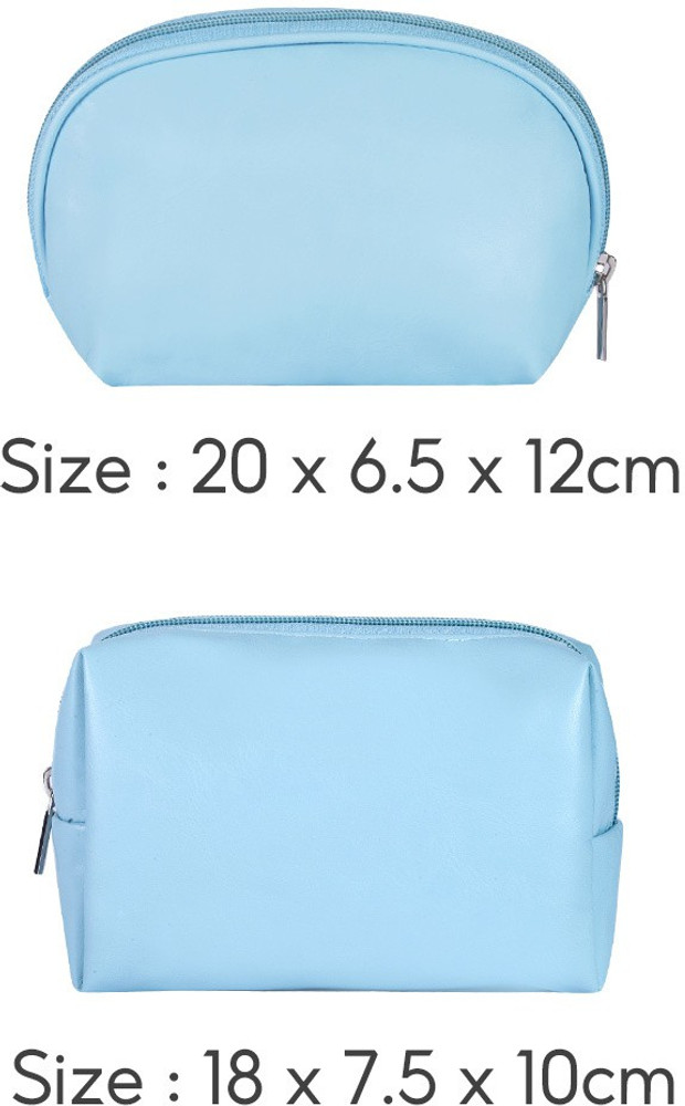 MINISO Simple Cosmetic Bag Makeup Pouch Women Multifunctional Toiletry Bag Set of 2 Cosmetic Bag Blue Price in India Flipkart