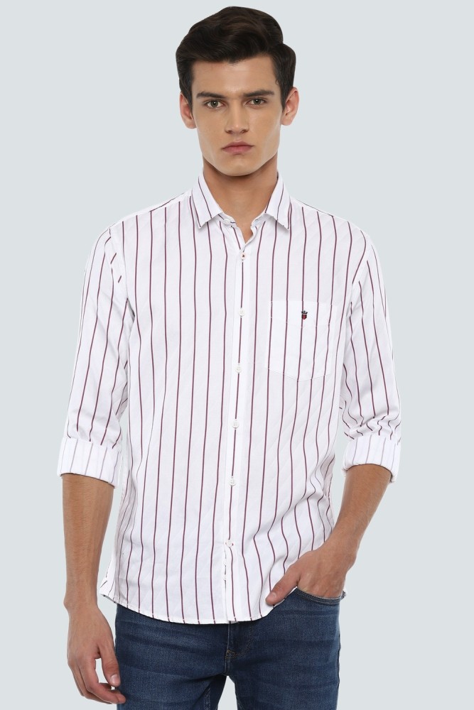 LOUIS PHILIPPE Men Striped Casual White Shirt - Buy LOUIS PHILIPPE