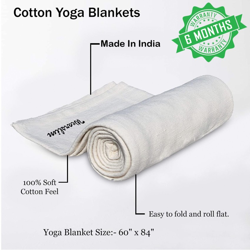 Wearslim Yoga Blanket, Cotton Large Handwoven Blankets & Throws