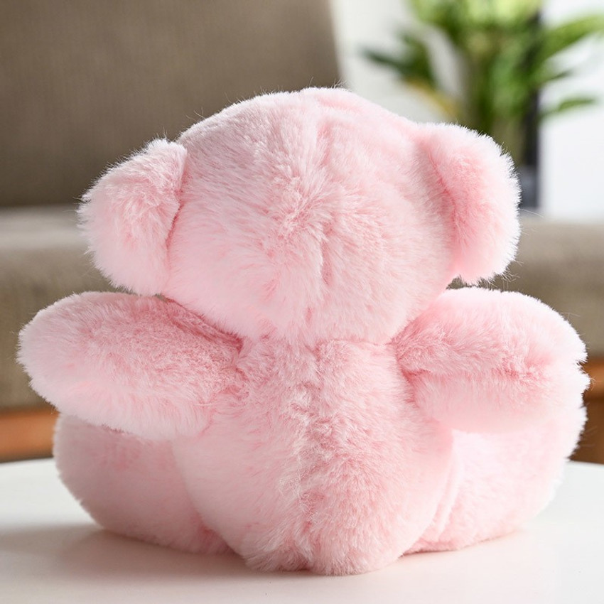 Pink fluffy teddy discount bear