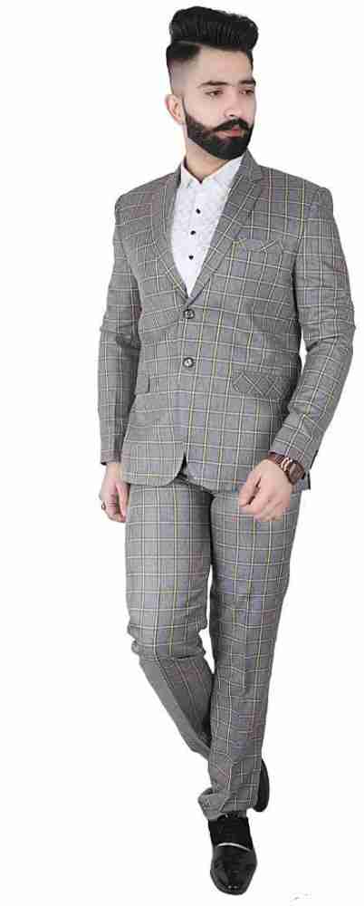 Checked cheap coat suit