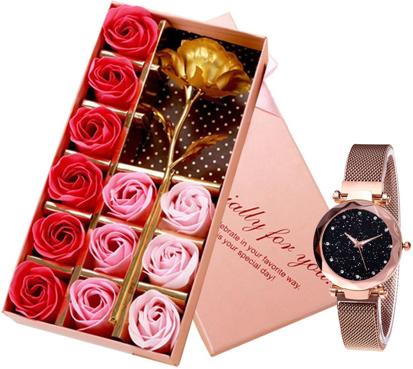 Rose gold watch gift set best sale