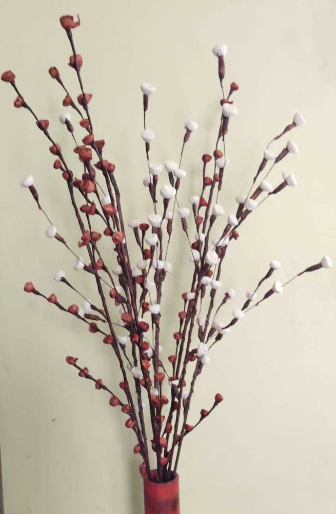 3pcs Metal Iron Branch Brown Decorative Dried Plants Artificial Flower  Living Room Dry Real Flowers Home