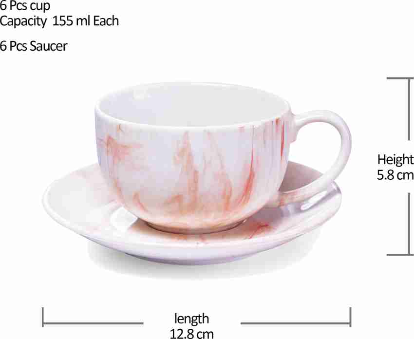 Buy Marble Cup N Saucer Set of 12 Online - Treo by Milton