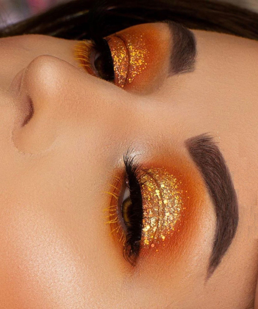 Orange store glitter eyeshadow
