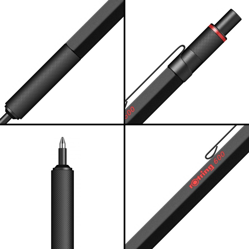  rOtring 600 Ballpoint Pen, Medium Point, Black Ink, Black  Barrel, Refillable : Office Products