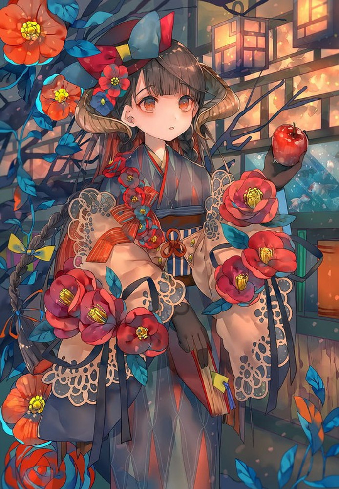 Anime girl flower on sale