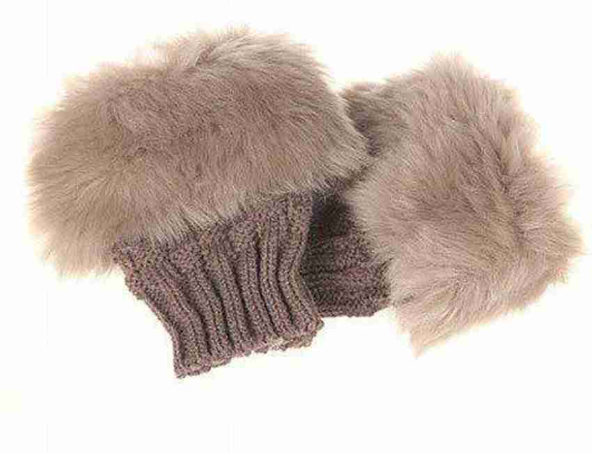 Fingerless online fur gloves