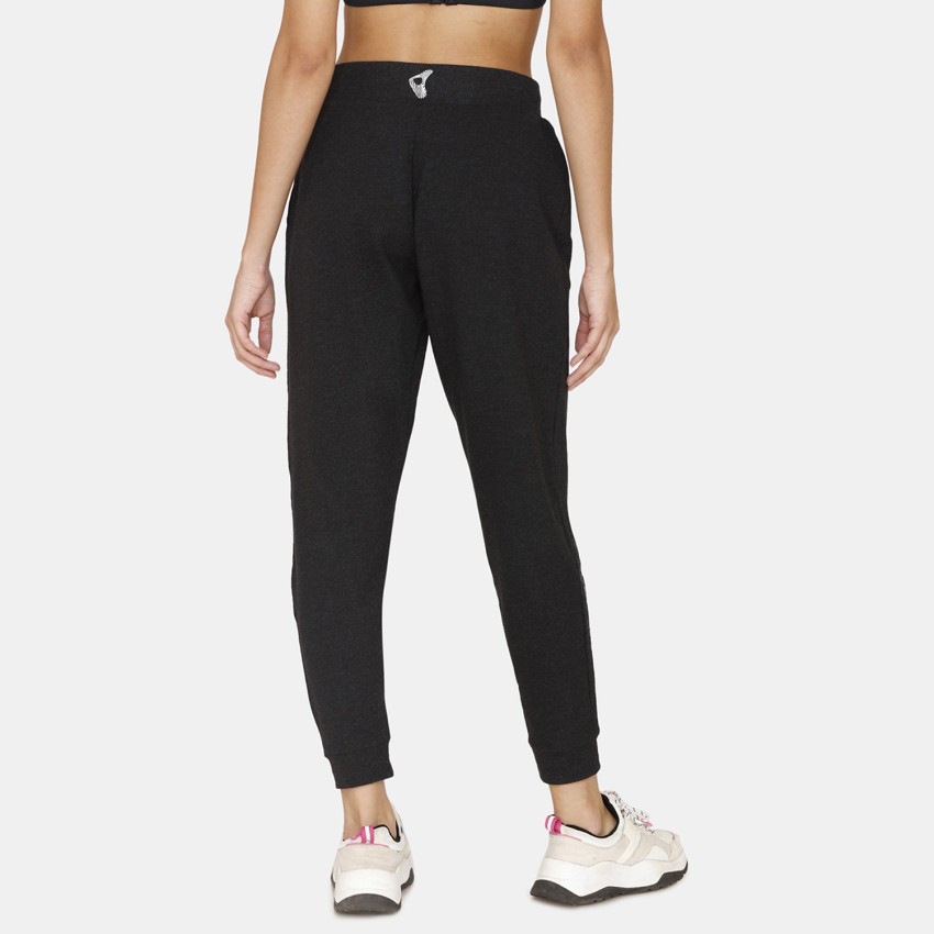 Zelocity by Zivame Solid Women Black Track Pants - Buy Zelocity by