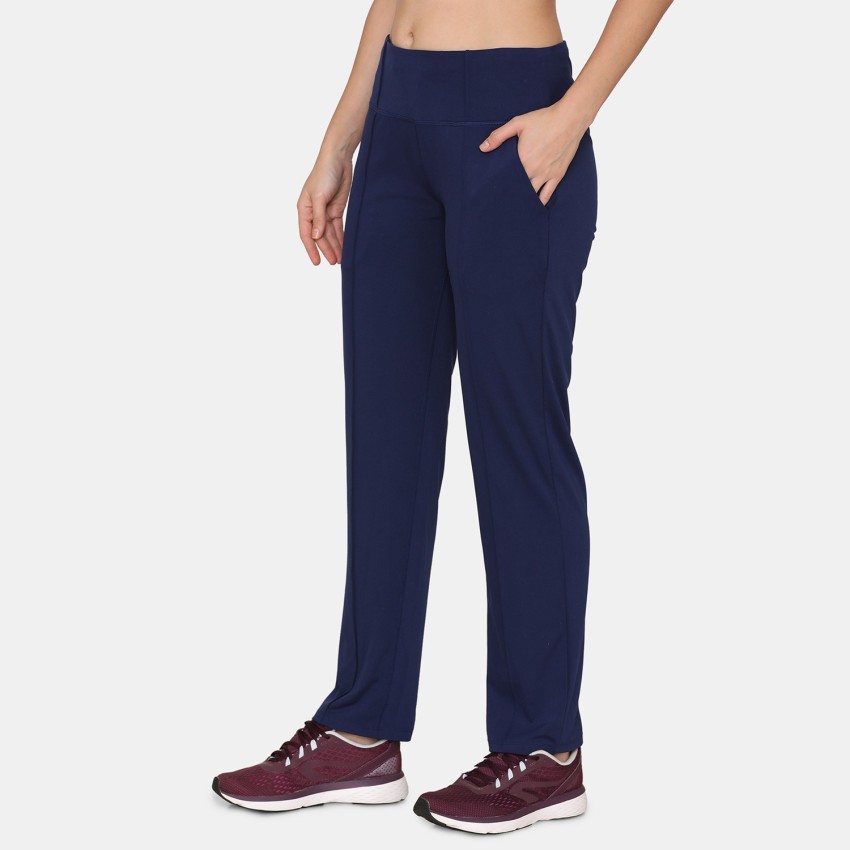 Zelocity by Zivame Solid Women Blue Track Pants - Buy Zelocity by