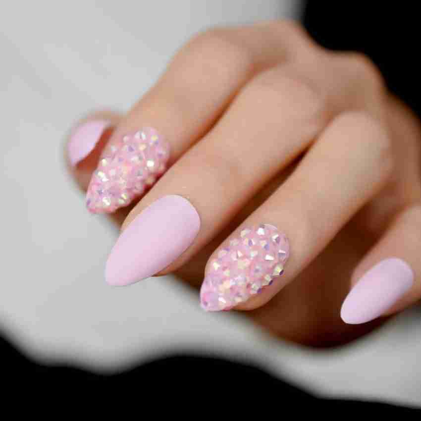 Pink Crystals - Designer Faux Nail Set – VINIMAY® Professional