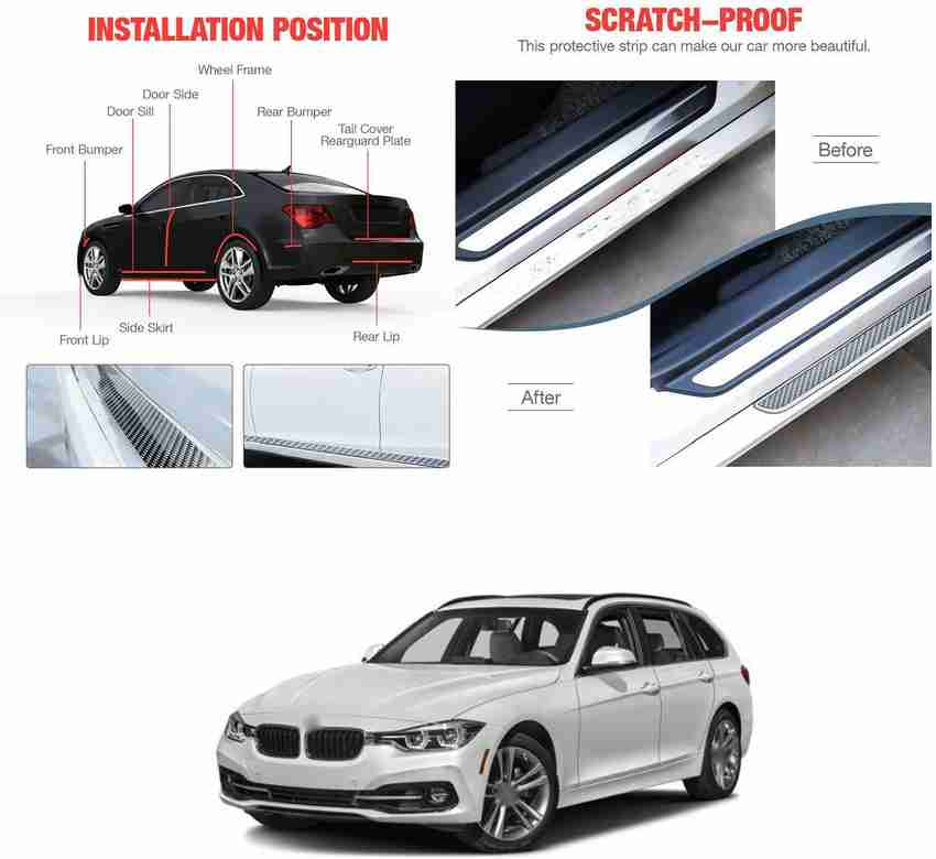PRTEK Car Door Sill Bumper Protector Door Entry Guard Sticker
