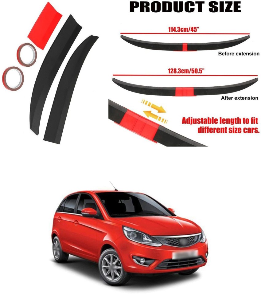 Abs Automobile Tail And Side Wings Rear Roof Spoiler Splitte For
