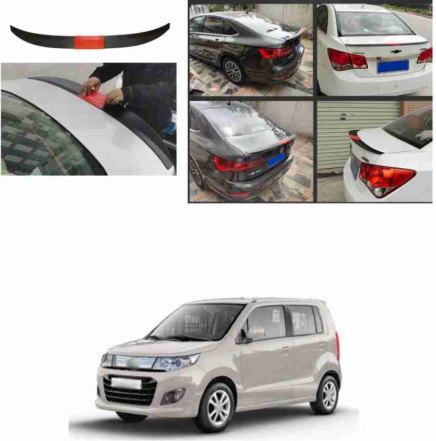 X AUTOHAUX 2pcs Universal Car Mini Spoiler Wing Tail Decoration ABS Black  6.69x1.38x1.38