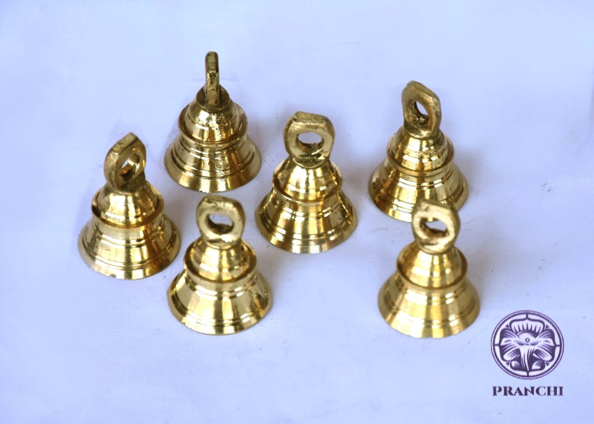 pranchi pranchi brass hanging small size bell (pack of 6) Brass