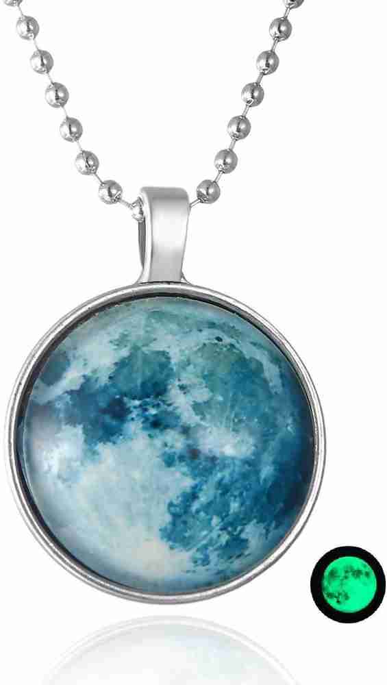 Necklace glow in the dark moon top