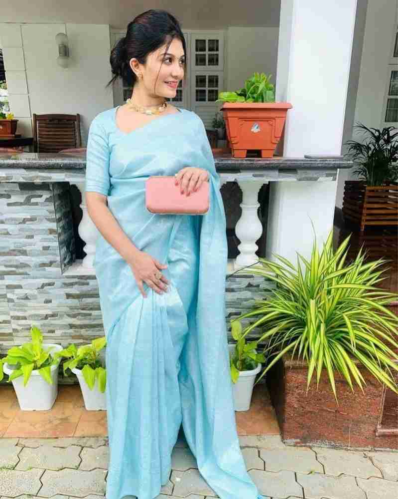 Avantika Fashion Women's Kanjivaram Soft Pure Silk Saree With Blouse Piece  (Blue) : : Fashion