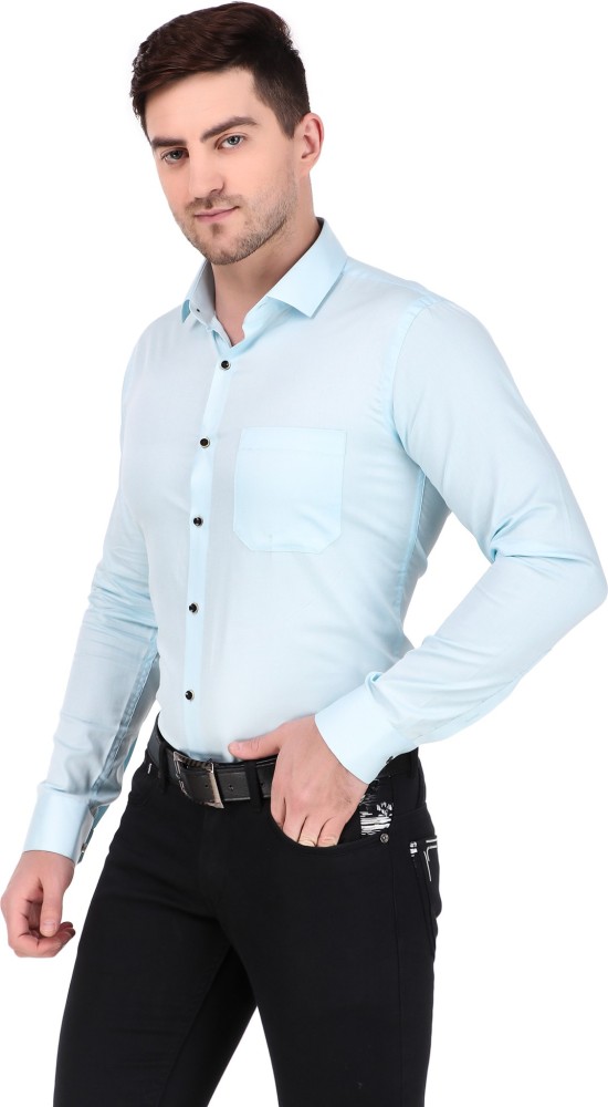 DESIGN UP Men Solid Casual Light Blue Shirt - Buy DESIGN UP Men Solid Casual  Light Blue Shirt Online at Best Prices in India