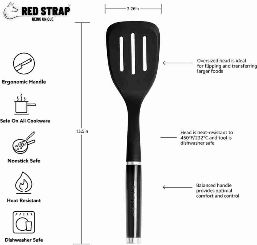 Silicone Spatula Set of 6, Heat Resistant Silicone Spatula Kitchen Utensils  for Cooking , Nonstick Cookware Dishwasher, Black 