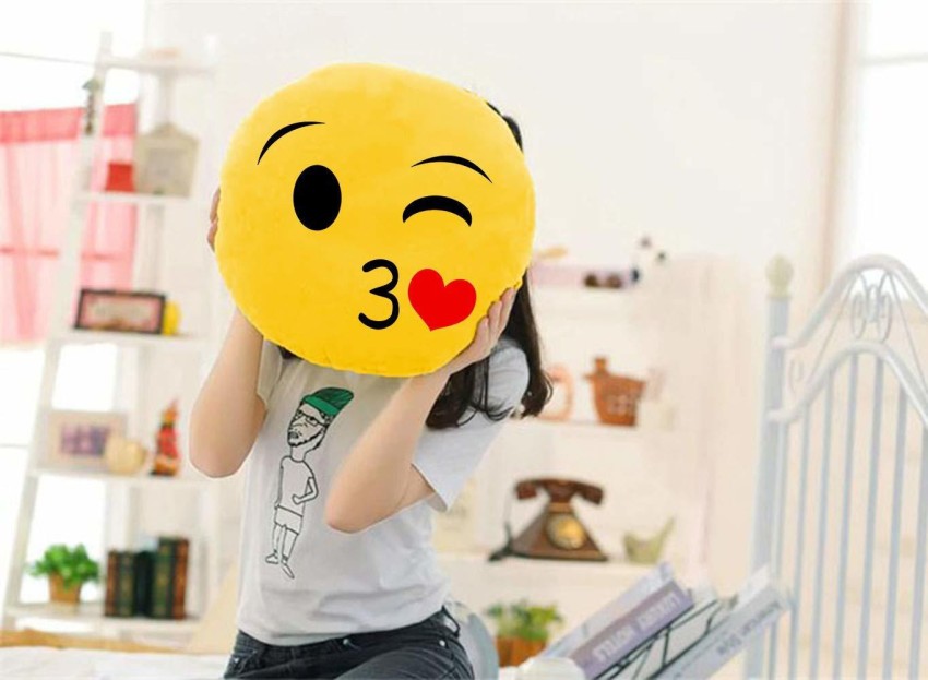 Emoji Face With Serious Face Plush Stuffed Pillow