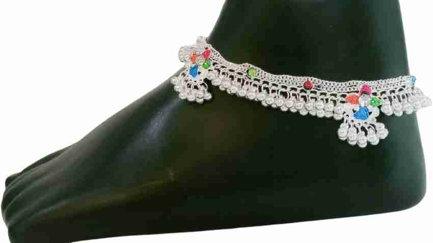 UVI BIG FASHION Anklet for Women Girls Traditional Indian Kashmiri Design Sterling Silver Anklet Price in India Buy UVI BIG FASHION Anklet for Women Girls Traditional Indian Kashmiri Design