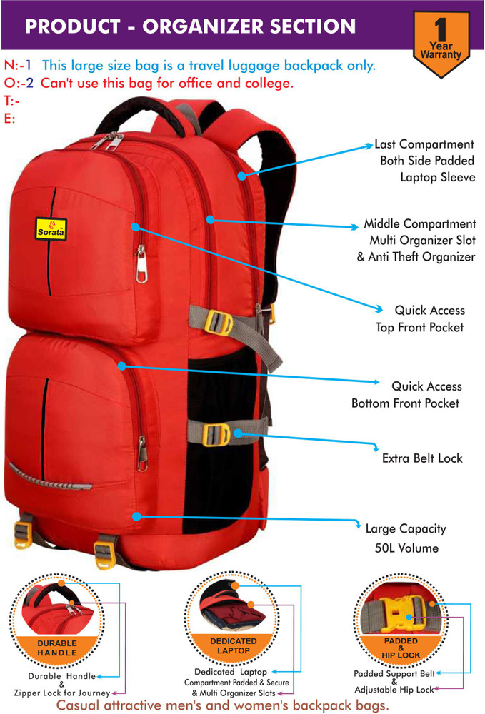50 litre bag online size