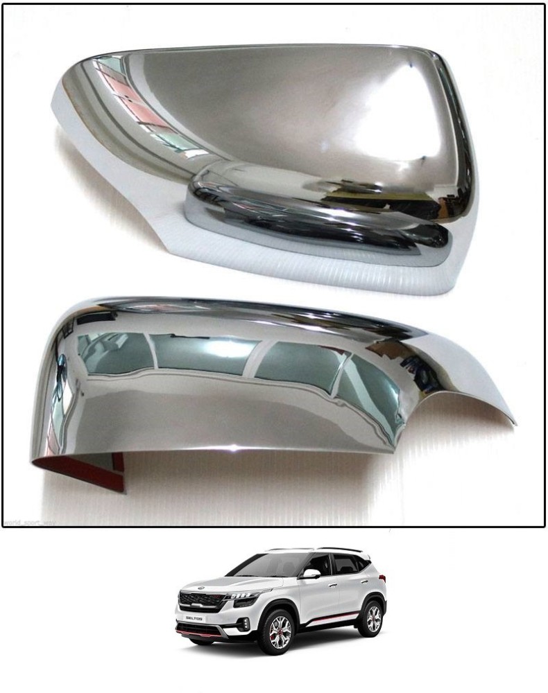 OnWheel Auto Clover Car Exterior Side Vent Chrome Cover for Seltos