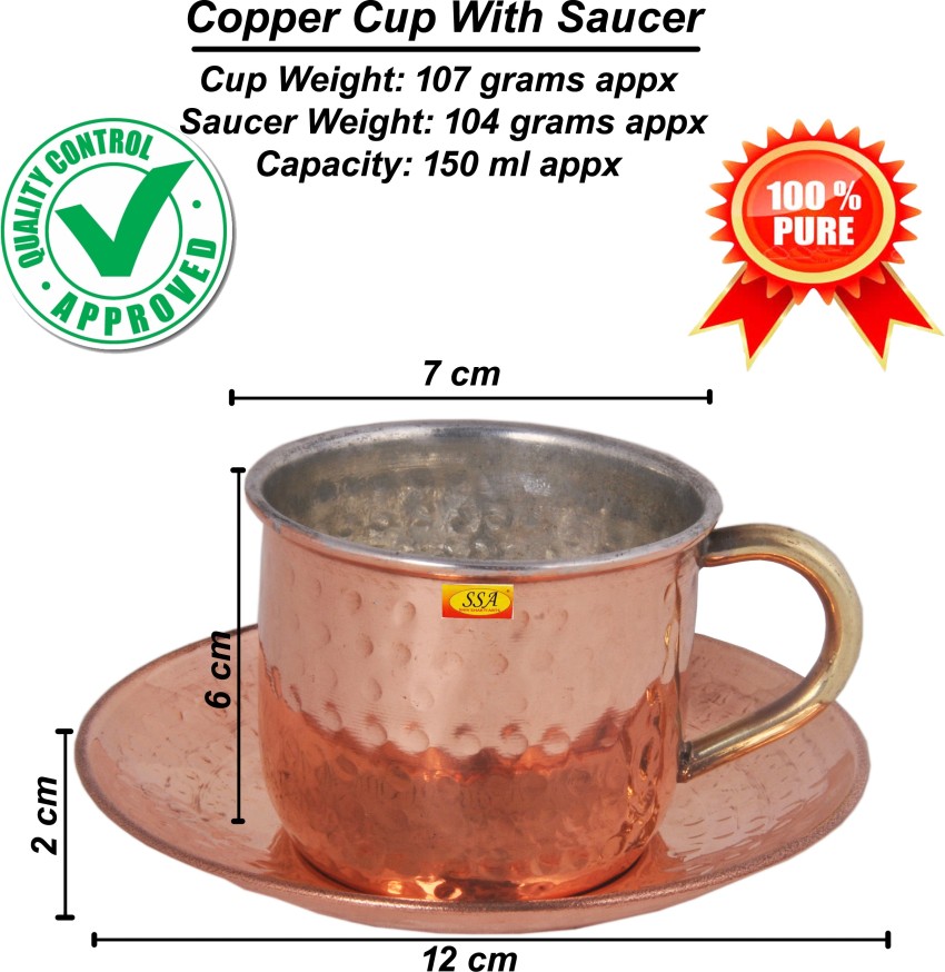 Indian Pure Copper Handmade Hammered Tea Kettle Teapot Coffee Serving Pot 2  pc