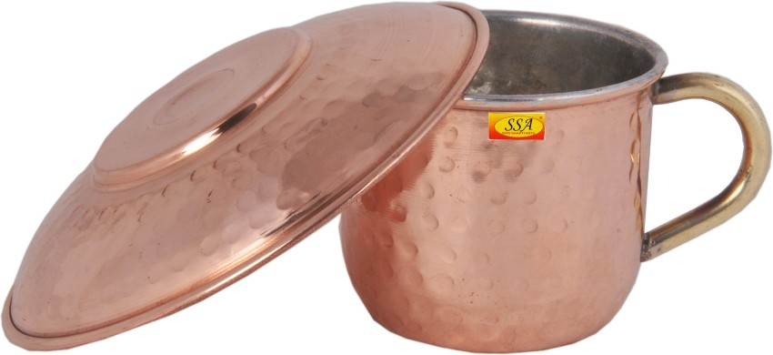 Shiv Shakti ArtsPure Copper Plates, 100ml Each Capicity Set Of 2 Pcs