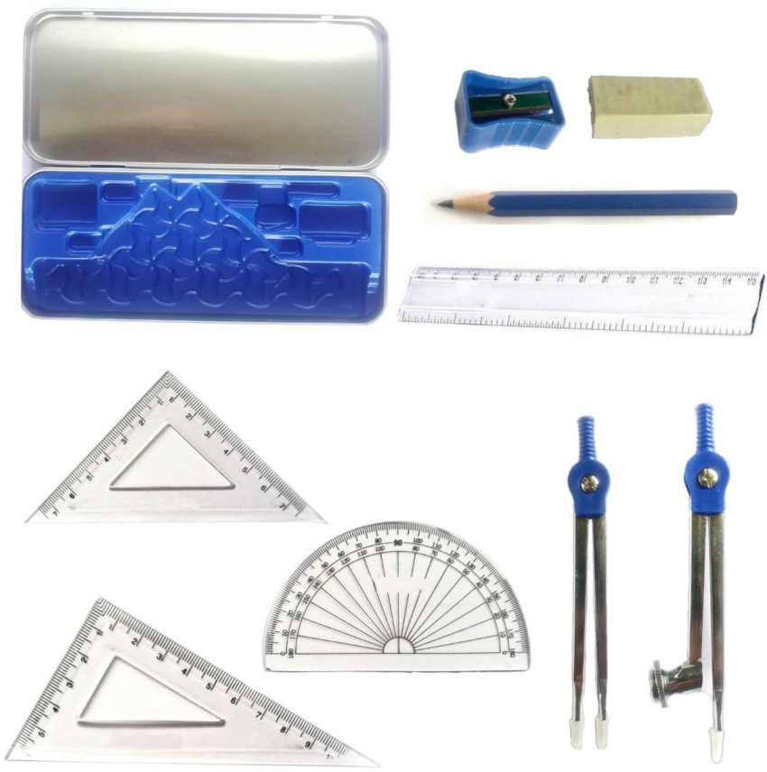 GLOBAL ART ENGINEERING DRAWING INSTRUMENTS BOX GEOMETRY BOX WITH SET OF 13  PARTS FULL BRASS : Amazon.in: Office Products
