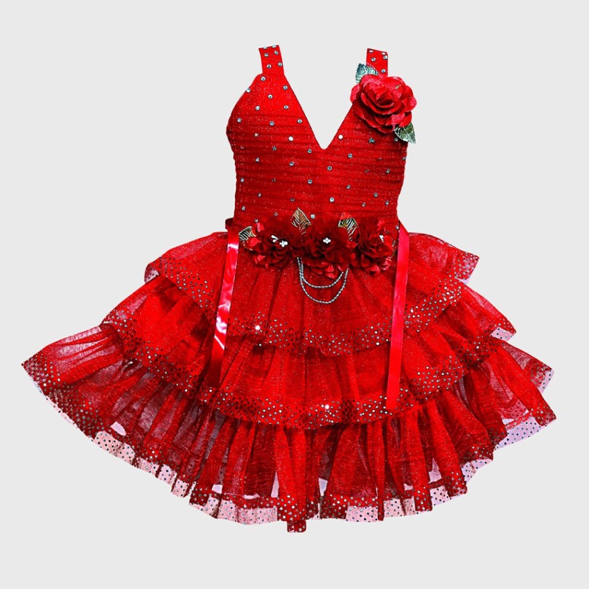 Red colour best sale barbie frock