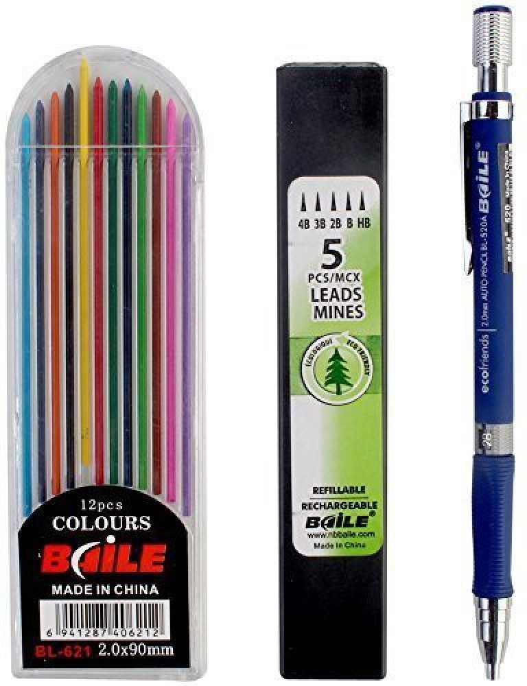 FRKB Baile Super Combo Mechanical Pencil with 5 Black & 12  Color Lead Refills Pencil 