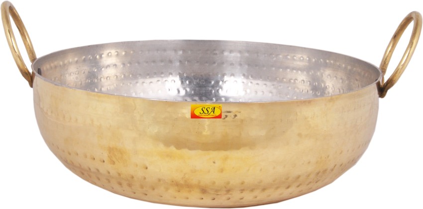Buy HAZEL Brass Kadai with Kalai  100% Pure Brass Kadhai with Tin