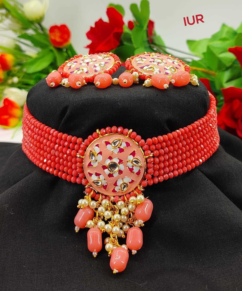 Padmavati Bangles Alloy Gold plated Red Jewellery Set Price in