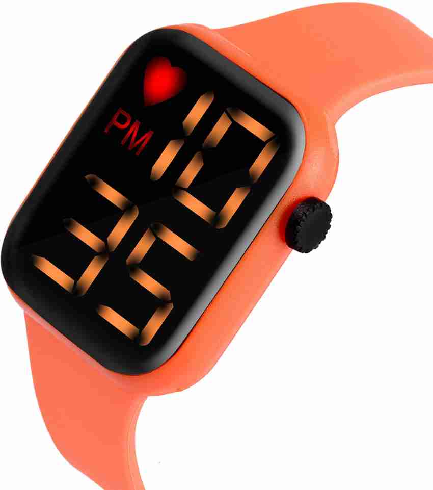 Orange digital watch sales