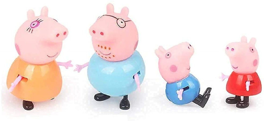 OANGO Plastic Pepa Pig Family Pack Set Of 4 Peppa Pig Toys For