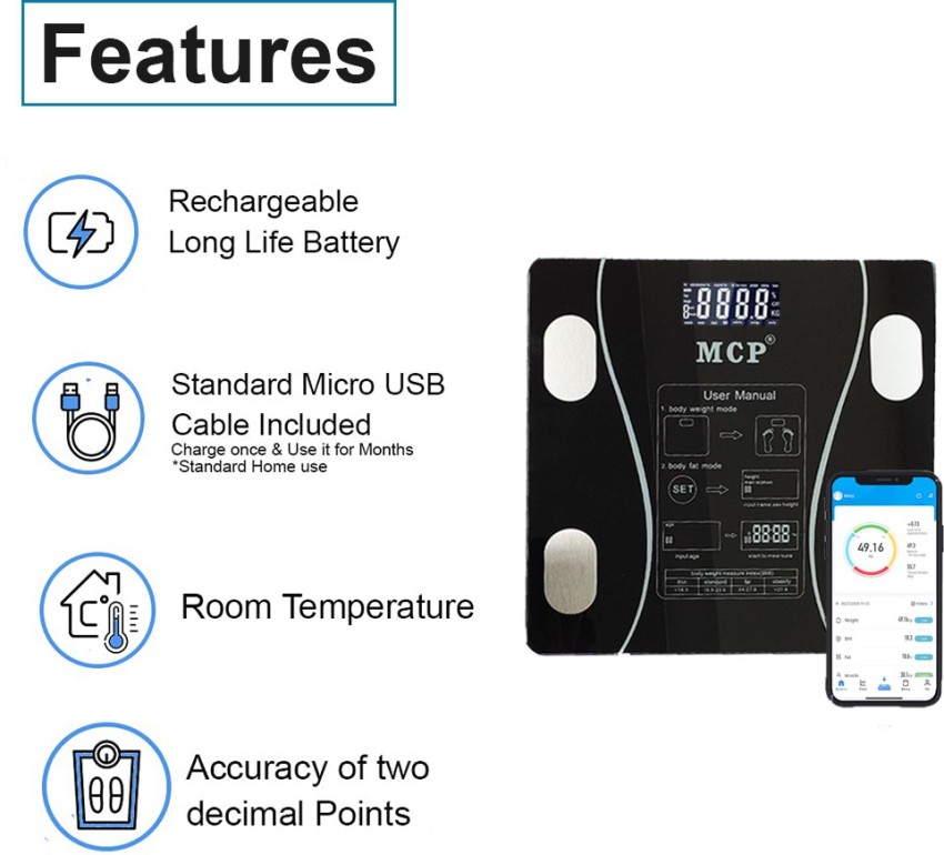 MCP Healthcare Intelligent Bluetooth Body Fat Weighing Analyzer