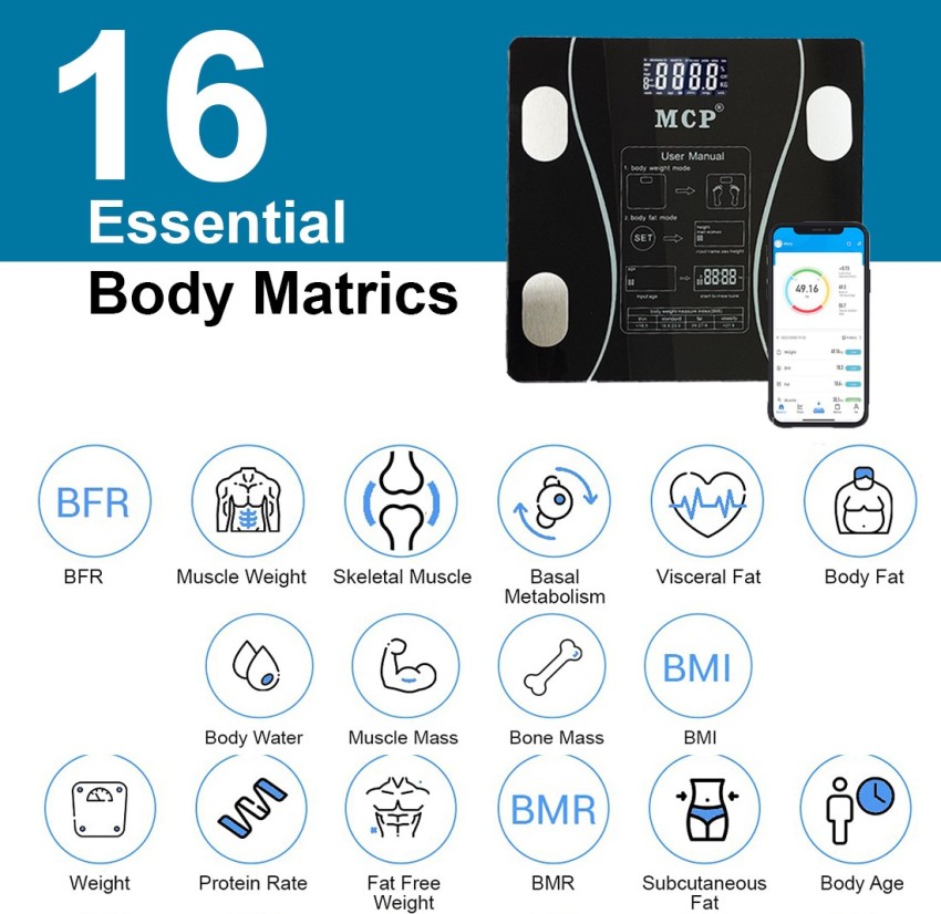 MCP Healthcare Intelligent Bluetooth Body Fat Weighing Analyzer