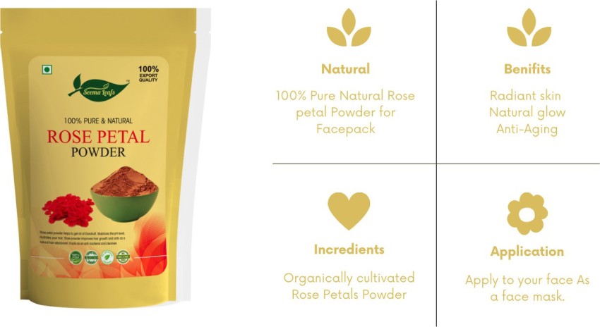  Go Organic Export Quality Rose Petal Powder for skin