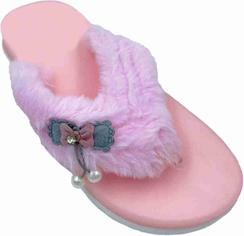 Fluffy flip flop online slippers