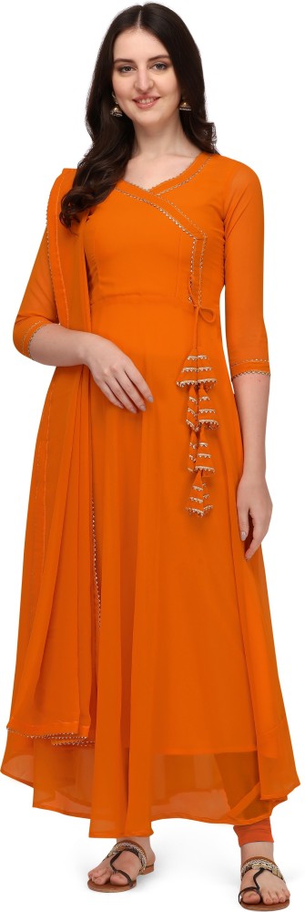 HESVI Women Solid Anarkali Kurta - Buy HESVI Women Solid Anarkali Kurta  Online at Best Prices in India