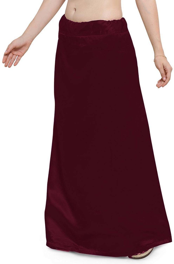 Quickcollection Readymade Maroon Satin Petticoat Saree Inner Ware /Inskirt  for Women Satin Blend Petticoat Price in India - Buy Quickcollection  Readymade Maroon Satin Petticoat Saree Inner Ware /Inskirt for Women Satin  Blend