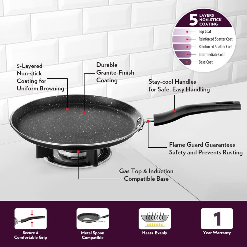 Vajra Non Stick Dosa Tawa Flat, Induction and Gas Stove Compatible