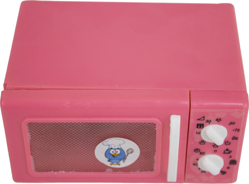 Mini Microwave Oven Dolls House Toys for Play Toys- Pink 