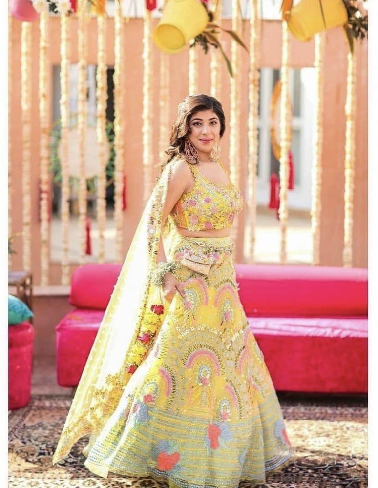 Flipkart yellow lehenga on sale
